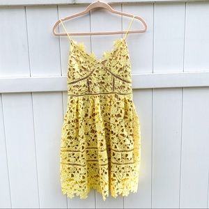 Yellow floral crochet dress